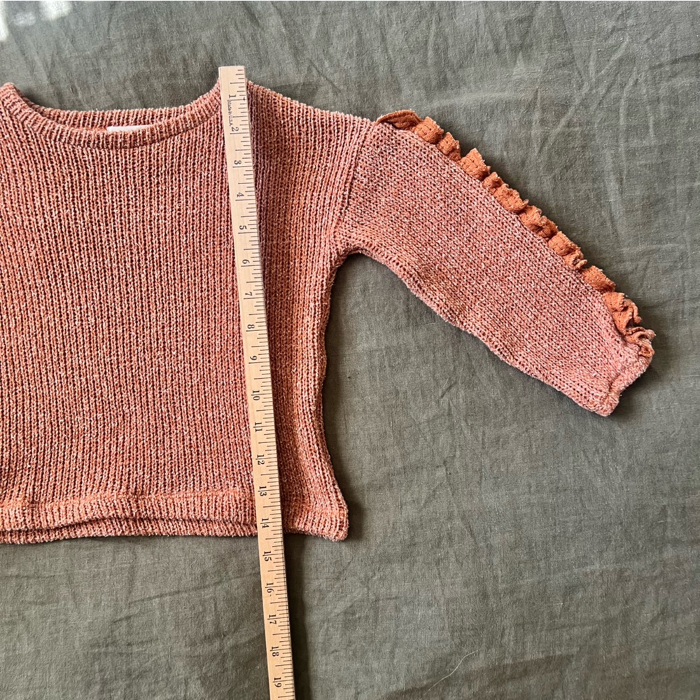 Vignette Ruffle Sleeve Sweater, orange - Picture 4 of 8